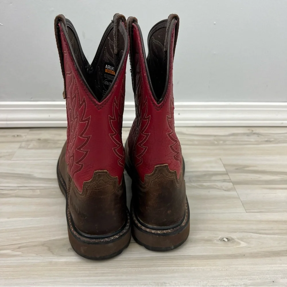 Ariat Work Red and Brown Cowboy Western Boots